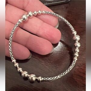 michael dawkins sterling Silver ball Bead bangle Bracelet slip on